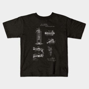 Drill Milling Machine Vintage Patent Hand Drawing Kids T-Shirt